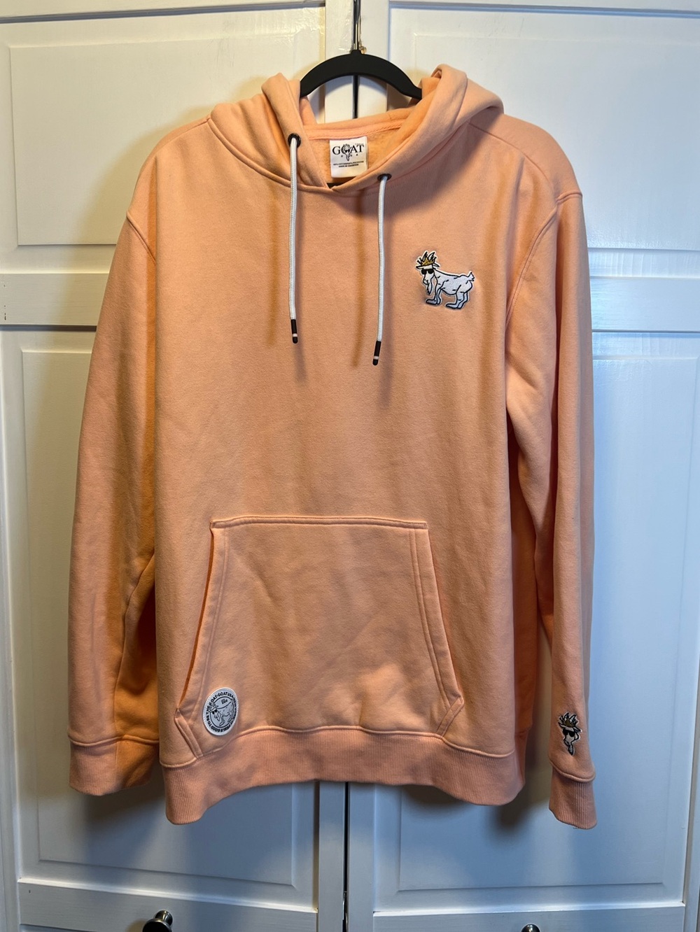 GOAT USA OG Peach/Orange Pullover Hoodie for Men Size Large